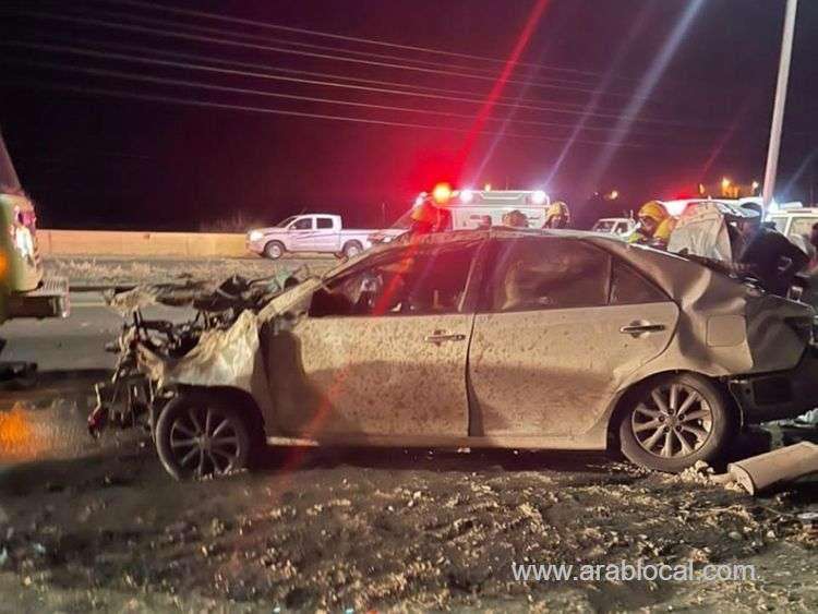 3-killed-2-seriously-hurt-as-car-overturns-in-al-qara-saudi