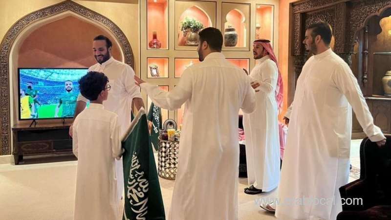 saudi-crown-prince-celebrates-saudi-teams-historic-win-over-argentina-during-the-fifa-world-cup-saudi
