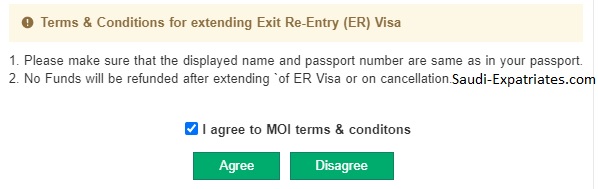 Procedure to Extend Dependent's Exit Re-Entry visa in Absher, Who are outside Saudi Arabia